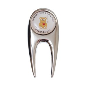 Nickel Plated Divot Tool with Custom Domed Marker